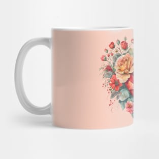 Heart Shaped Bouquet of Rose Flowers Mug